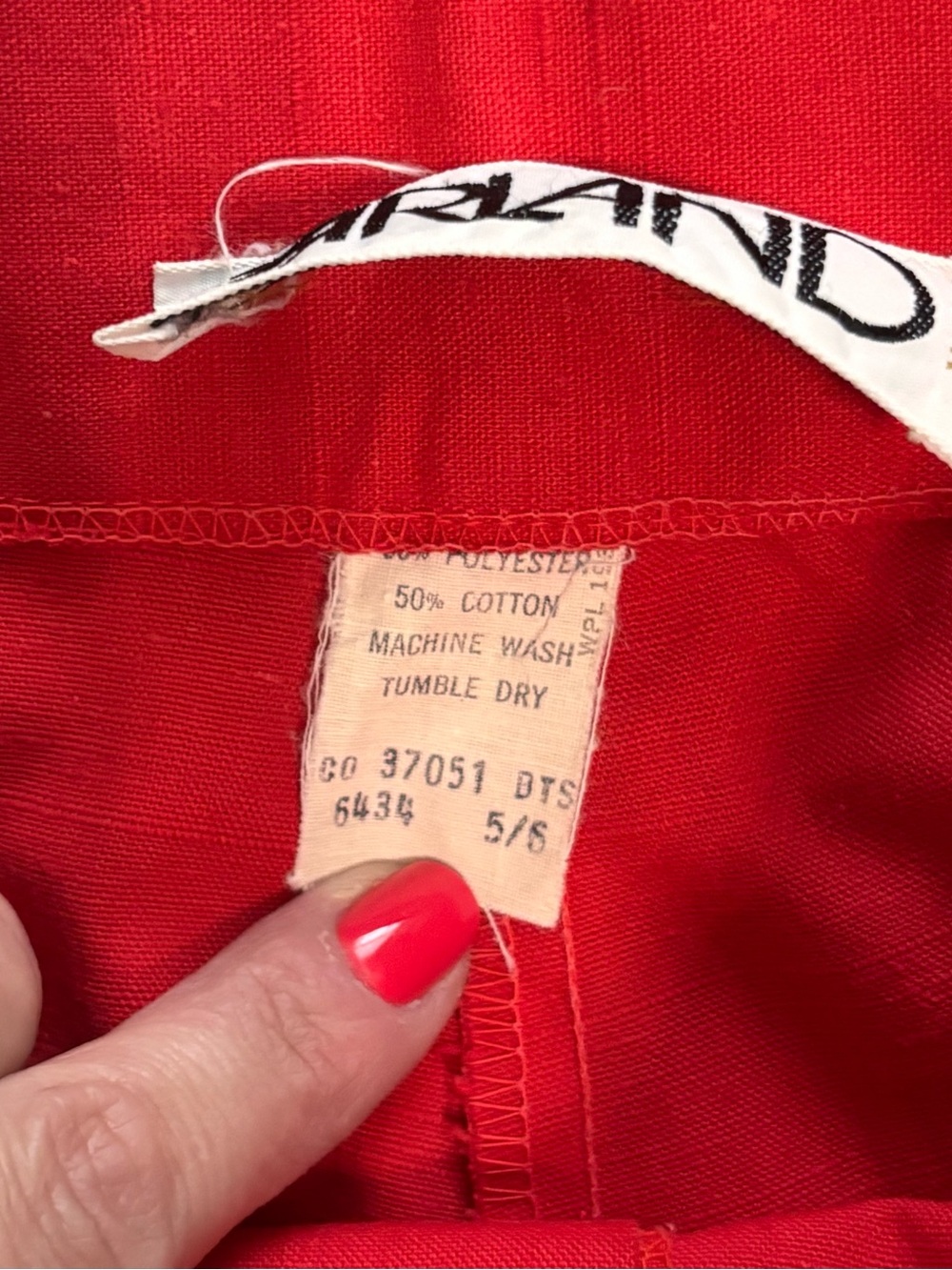 Vintage 1970s Garland High Rise Wide Leg Red Pants - XS/24 - Picture 6 of 6